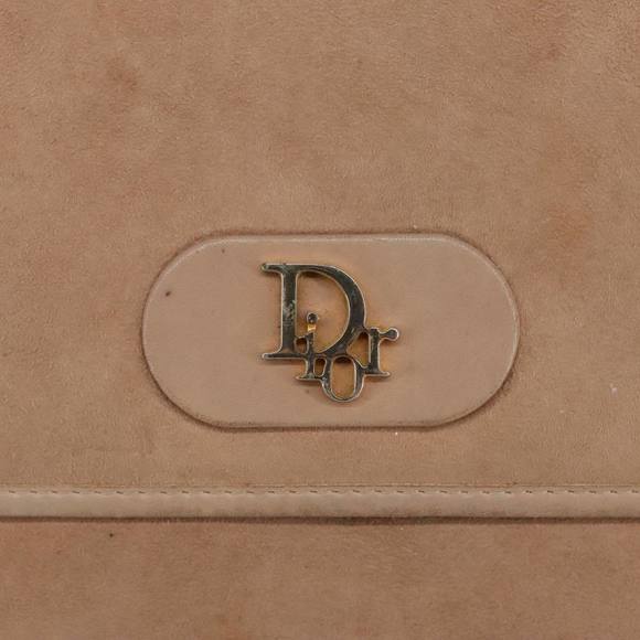 Christian Dior Shoulder Bag Suede Beige Gold Auth 101182 - Picture 14 of 16